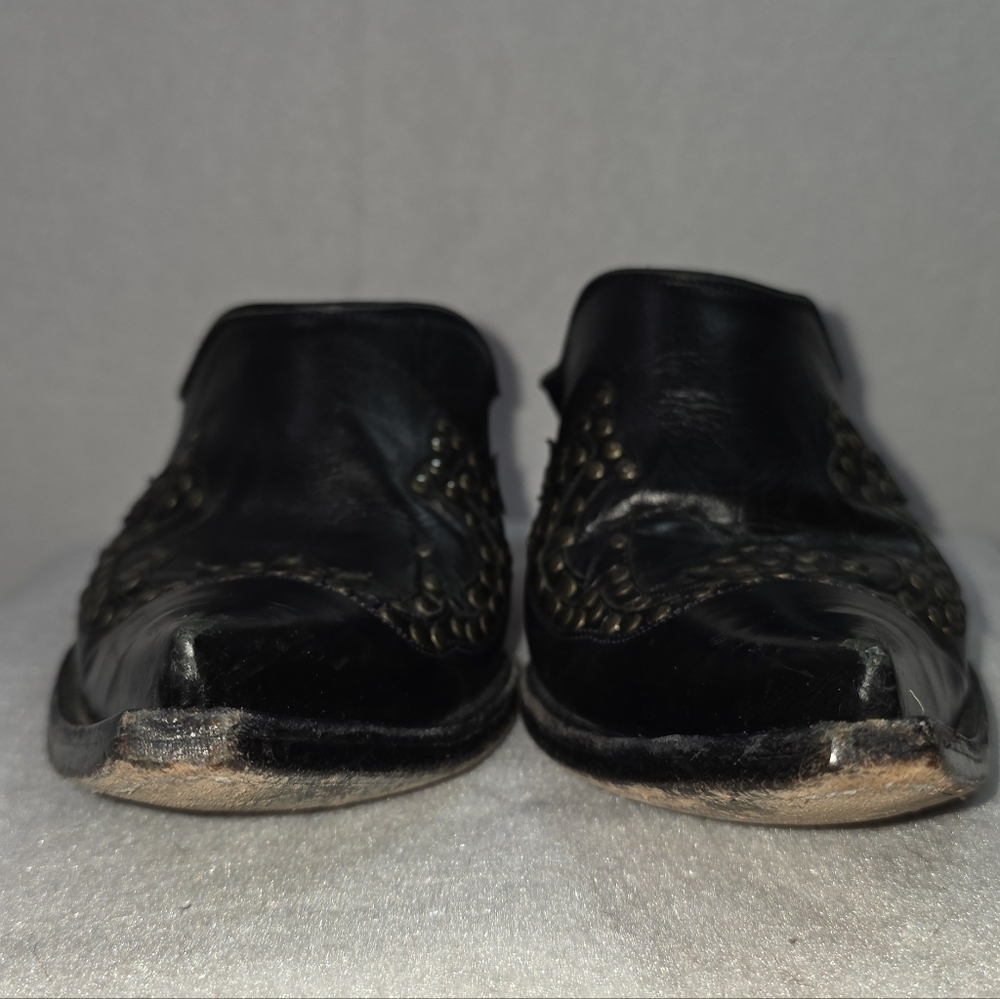 Old Gringo Black Leather Studded Pointed Toe Mule Heels  Size 7B Made in Mexico - Picture 2 of 12